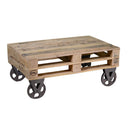 Tavolino Rettangolare da Giardino in Legno con Ruote 100x60xh43cm Banloc