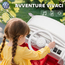 Macchina Elettrica per Bambini 89x49x41,5 cm Licenza Volkswagen T1 con Lettore MP3 in Metallo e PP Rosso      