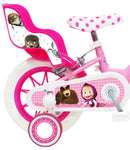 Bicicletta per Bambina 12" 2 Freni Gomme in EVA Masha e Orso Rosa
