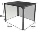 Pergola da Giardino 2,4x3x2,35 m in Alluminio con Tende Laterali Grigio Antracite