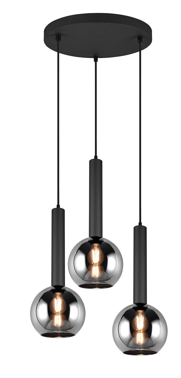 acquista Lampada a Sospensione da Interno Attacco E27 in Metallo Nero Opaco