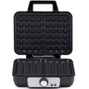 Piastra per Waffle Cialde Potenza 1000W Manici Termici e Rivestimento Antiaderente nero      