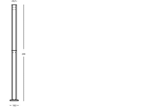 Lampada Palo Alto per Giardino Colore Alluminio per Esterno Linea Three Livos