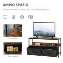 Mobile TV 98x29x56 cm 2 Ripiani 2 Cassetti in Tessuto Grigio