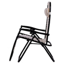 Sedia Sdraio Reclinabile e Richiudibile Rio 65x90x108 cm con Poggiatesta in Poliestere con Struttura in Acciaio Avorio      