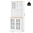 Credenza Moderna con 2 Vetrinette 80x37x183 cm in MDF  Bianco
