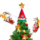 Puntale Rotante per Albero di Natale con 2 Slitte Luci e Suoni in Plastica e Metallo Rosso      