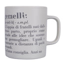 Tazza Zodiaco "gemelli" Ø8x10 cm in Bone China VdE Tivoli 1996 Bianco