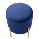 Pouf Ø35x42 cm in velluto con piedi in ottone