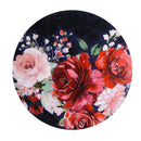 Quadro in legno fiori rosso tondo cm ø80xh2,6