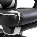 Sedia da Gaming con Rotelle in Similpelle Bianco e Nero 