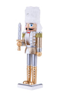 Set 2 Schiaccianoci di Natale in Legno H30 cm Oro/Silver