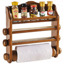 Porta Rotoli Cucina Da Parete Legno Scuro 3 Posti Intaglio Cuore + Rotolo Carta