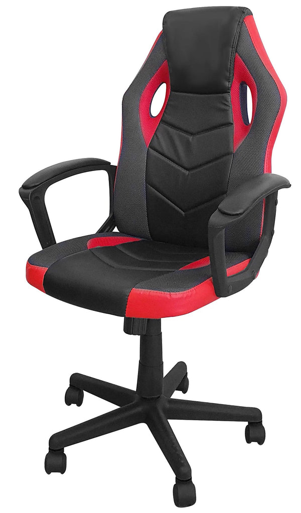 Sedia da Gaming 54x62x104/112 cm in Similpelle Nera e Rossa sconto