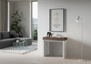 Consolle Allungabile 90-196x40x77 cm in Nobilitato Marrone e Bianco