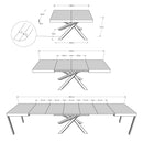 Tavolo Allungabile 120/380x90 cm Volantis Cemento Gambe Multicolore 4/A      