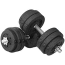 Set Pesi Manubri da 30 kg con 12 Dischi in Acciaio e Sabbia Nero   