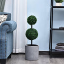 Pianta Artificiale Bosso Due Sfere Ø23x67 cm con Vaso  Verde