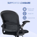 Sedia Operativa da Ufficio 65.5x61.5x88-97.5cm con Schienale a Rete Nero