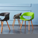 Set 4 Sedie in Polipropilene 45x71x60 cm Gambe in Faggio Fold Verde