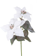 Set 6 Rami Artificiali Stella Natale con Neve 55 cm in Sintetico Bianco