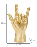 Statua Mano ""Yeah"" 14,5x23x7 cm in Poliresina Oro