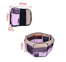 Box per Animali Cani Gatto Recinzione per Cuccioli Cuccia 114x114x58 cm Rosa 