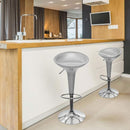 Sgabello Cucina Regolabile in Acciaio e ABS Seduta Girevole Grigio Casa Bar