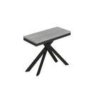 Consolle Allungabile 90-196x40x77 cm Saki Small Evolution Cemento Gambe Antracite 