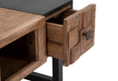 Tavolo da Caffé Quadrato Mumbai 60x60x43 cm in Legno di Acacia e in Ferro Marrone e Nero