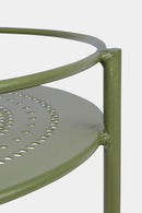 Carrello da Cucina 45x81 cm con Portabottiglie e Ruote in Acciaio Verde