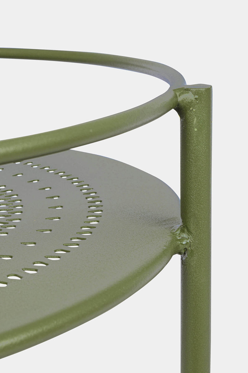 Carrello da Cucina 45x81 cm con Portabottiglie e Ruote in Acciaio Verde