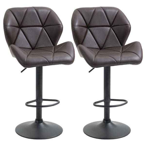 prezzo Set 2 Sgabelli da Bar 51,5x57,5x93-114,5 cm in Similpelle Marrone