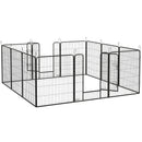Recinto per Cani a 12 Pannelli Modulabili da 80x100 cm Pieghevole con Porta in Acciaio e 12 Picchetti Grigio      