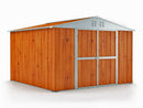 Casetta Box da Giardino in Lamiera di Acciaio Porta Utensili 327x307x217 cm Enaudi Legno