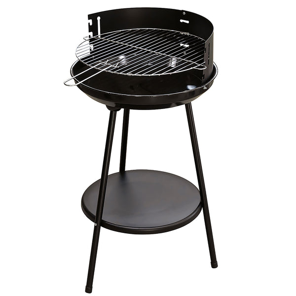 Barbecue a Carbone Carbonella Rotondo Ø42x77 cm con Vassoio in Acciaio al Carbonio Nero sconto