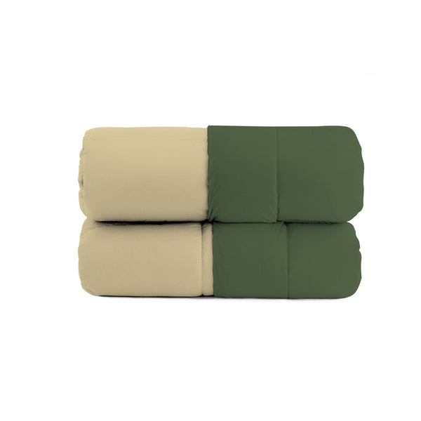 Trapunta Invernale Tinta Unita in Microfibra 200gr Verde Scuro Panna Varie Misure prezzo