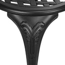 Set 3 Pezzi da Giardino con 2 Sedie e Tavolino in Vetro con Foro per Ombrellone in Alluminio Nero      
