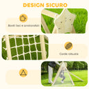 Gioco Arrampicata 5 in 1 Pieghevole 140x172,5x116,5 cm con Scivolo 2 Pareti Altalena e Canestro in Legno      