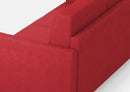 Divano Angolare 5 Posti 221x221x85 cm Karay in Tessuto Rosso