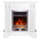 Camino Elettrico da Pavimento 109,2x103,4x30 cm Effetto Fiamma 2000W Marina Extra & Galileo Silver Bianco