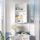 Armadietto Medicinali a 3 Ripiani con Porta Magnetica 30x12x60 cm in Acciaio Bianco