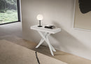 Consolle Allungabile 90-300x40x77 cm Saki Evolution Bianco Frassino Gambe Bianche 