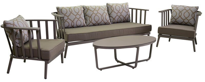 Set Salotto da Giardino in Alluminio Ventura Tortora