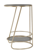Tavolinetto Decor 41x40x60 cm in Ferro e MDF Oro ANG Nero