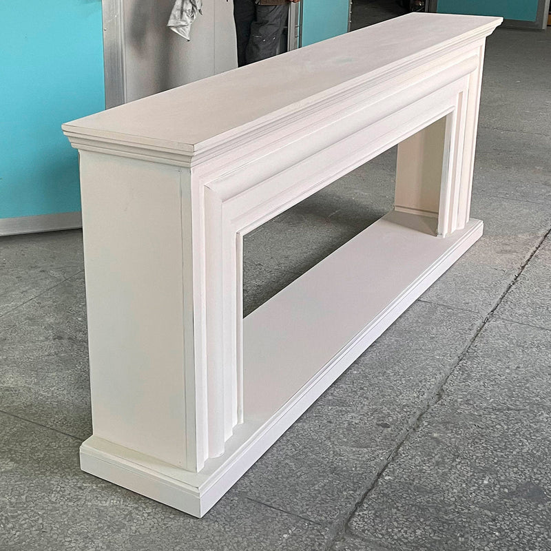 Cornice da Pavimento per Inserto Camino Elettrico 200x83x33 cm in MDF Sined Merapi Bianco