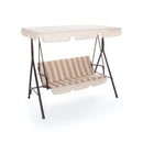 Dondolo Hawaii 165x125x184 cm struttura acciaio verniciato cuscini in poliestere Marrone