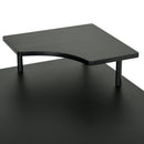 Scrivania da Ufficio ad Angolo Porta PC 170x140x86,5 cm in Acciaio e MDF  Nera