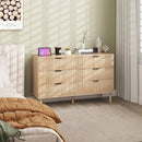 Cassettiera 6 Cassetti Stile Nordico 120x39,5x75 cm in Legno Rovere      