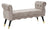 Panchetta Paris 120x40x60 cm in Legno Spugna Metallo e Poliestere Grigio Nero e Oro